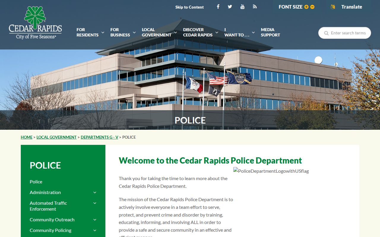 Linn County arrest records Cedar Rapids Police page