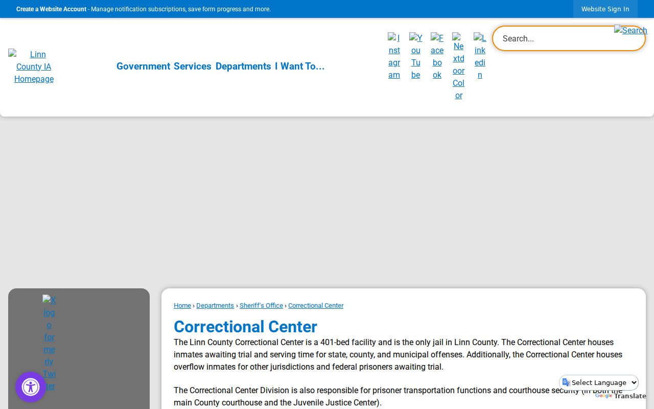 Linn County arrest records Correctional Center information